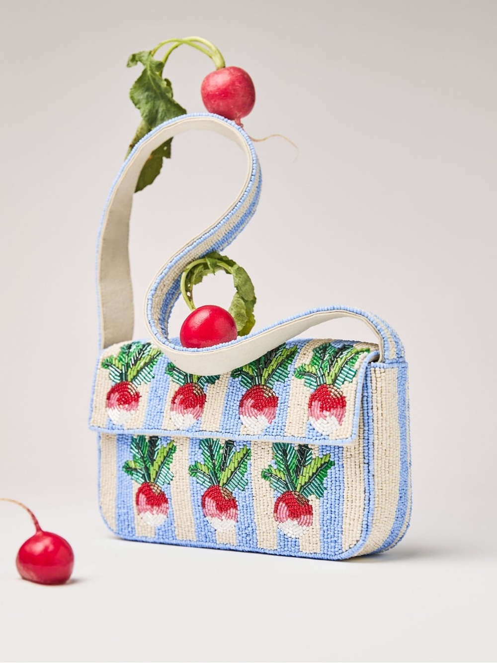 NWT Anthro Fiona Radish Beaded Bag 